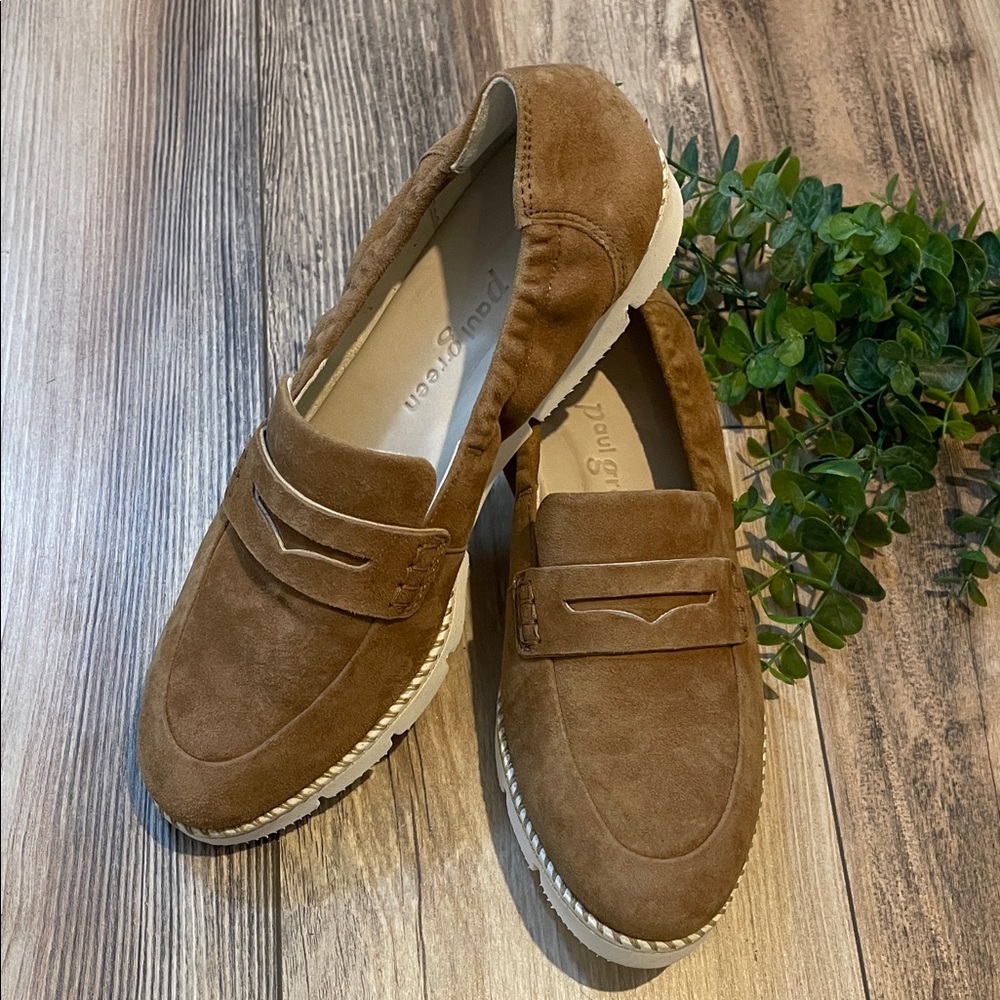 Paul Green Sally Tan Suede Penny Loafer  Women’s Sz 5 NWOT